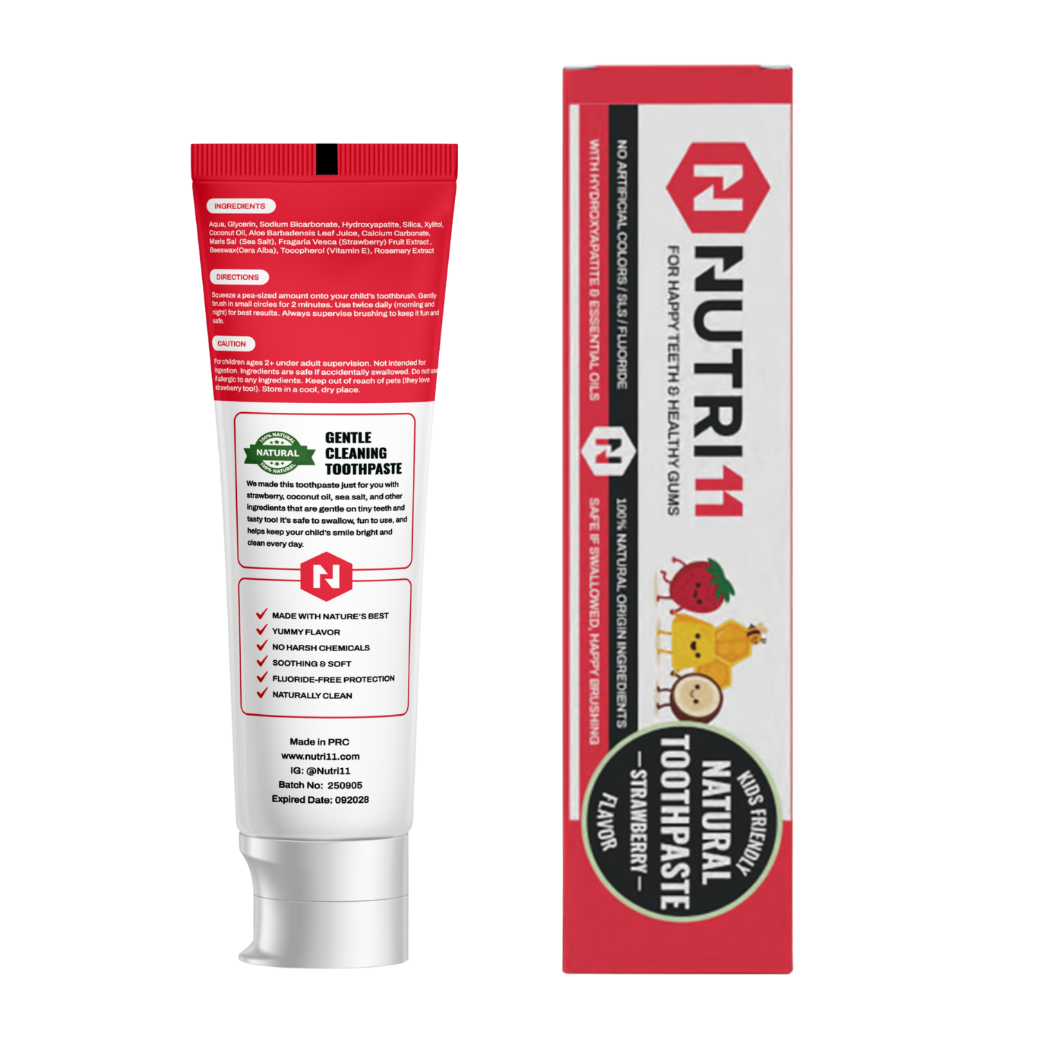 Nutri11 Kids Natural Toothpaste Strawberry Nutri11