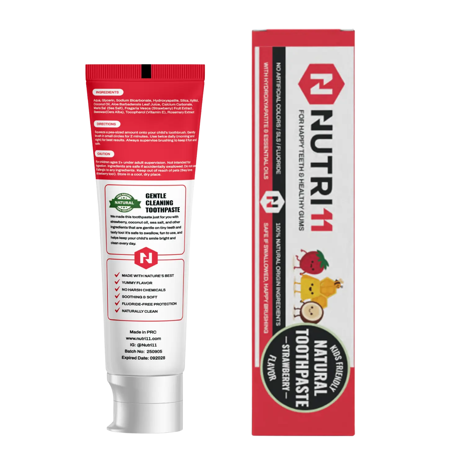 Nutri11 Kids Natural Toothpaste Strawberry Nutri11