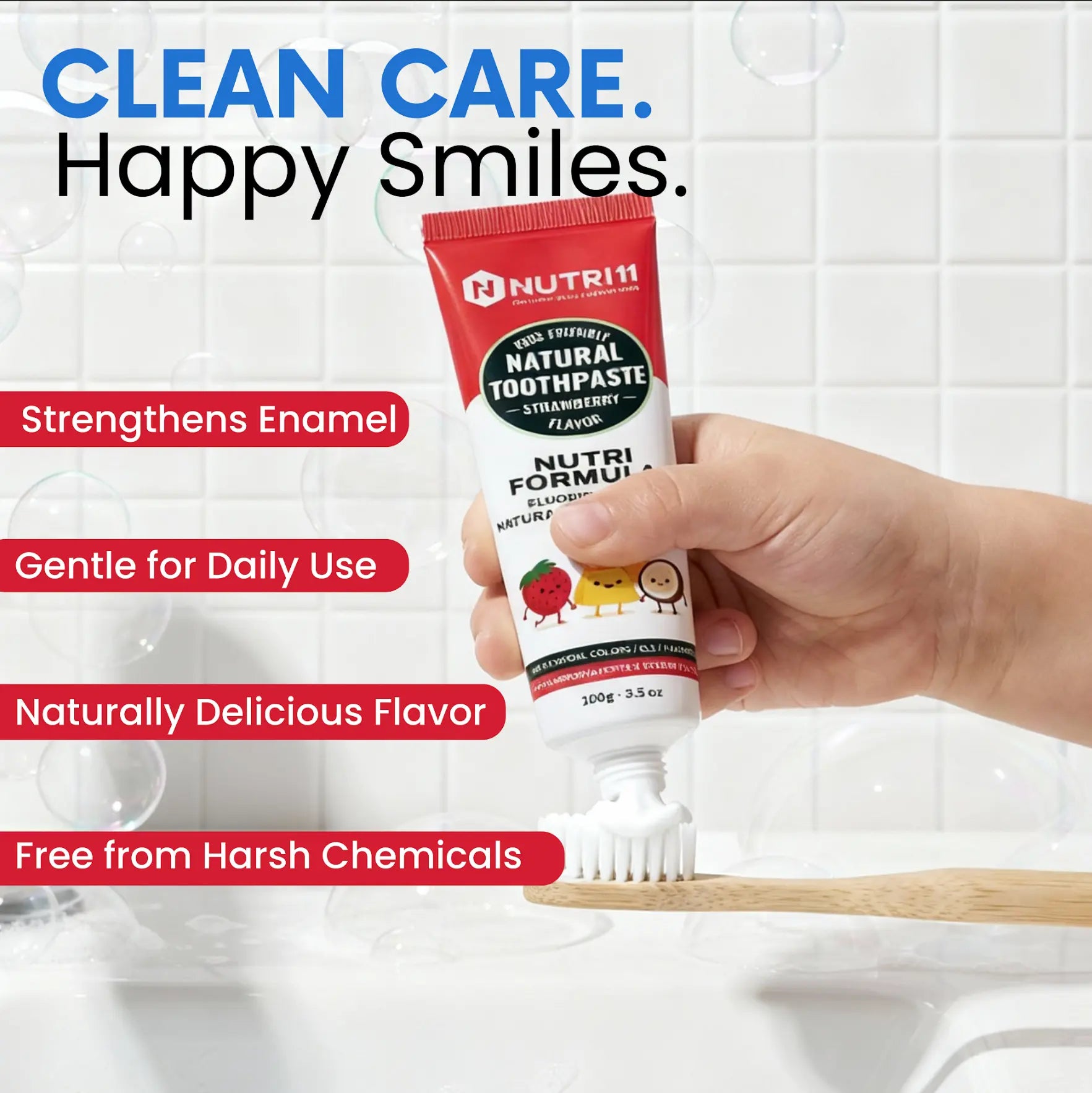 Nutri11 Kids Natural Toothpaste Strawberry Nutri11