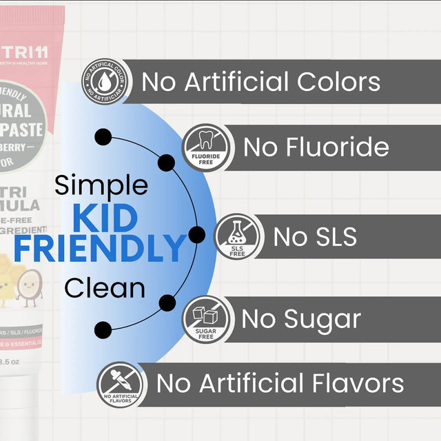 Nutri11 Kids Natural Toothpaste Strawberry Nutri11